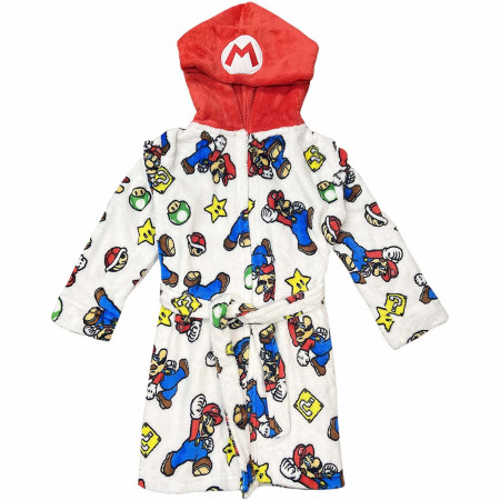 Nintendo Super Mario Character and Symbols Fleece Kids Hooded Robe